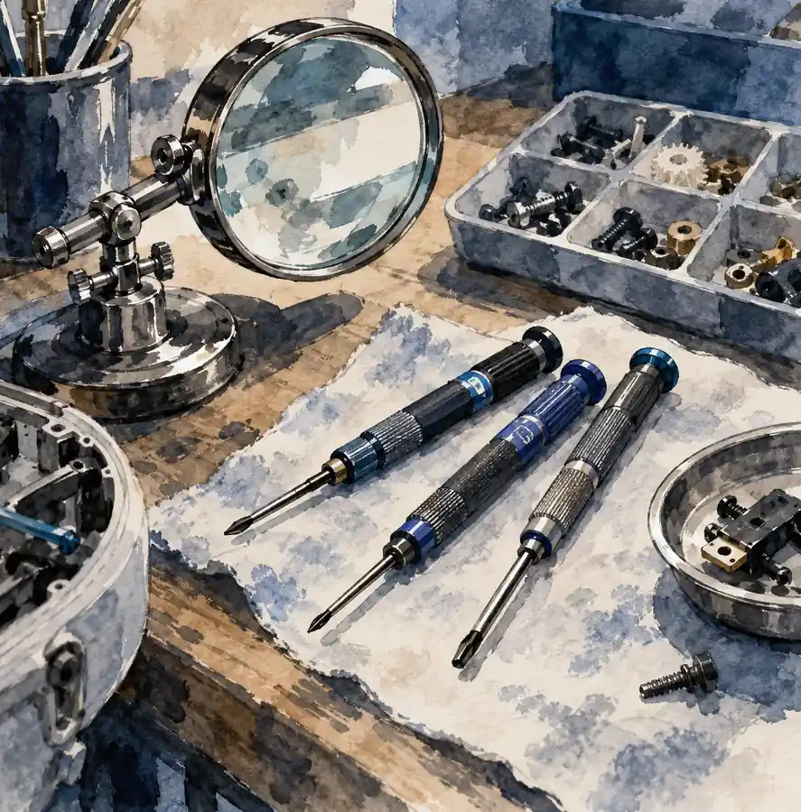 Illustration of repair businesses equipment and workspace
